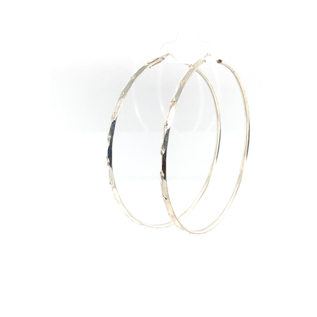 Sterling Silver Star Hoops