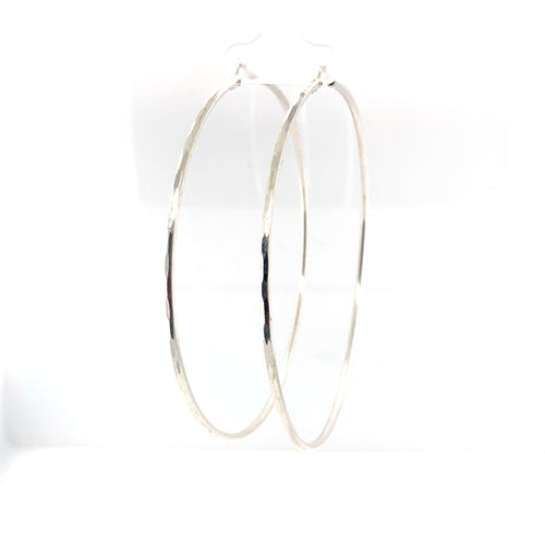Sterling Silver Diamond Cut Hoops