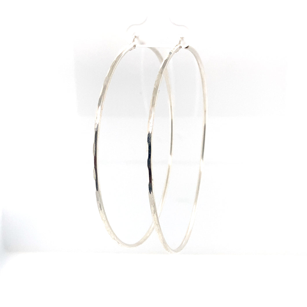 Sterling Silver Diamond Cut Hoops