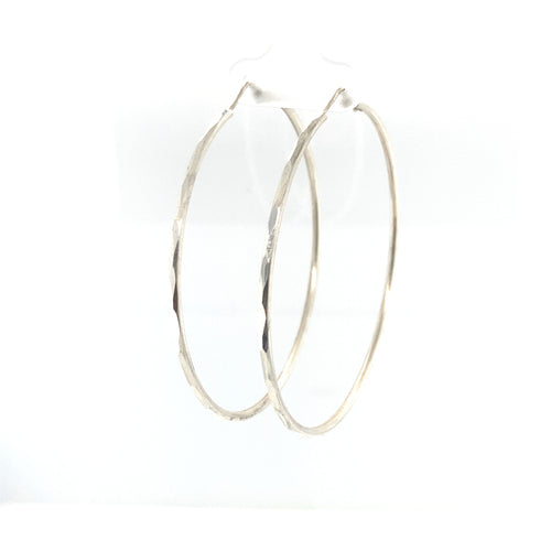 Sterling Silver Diamond Cut Hoops