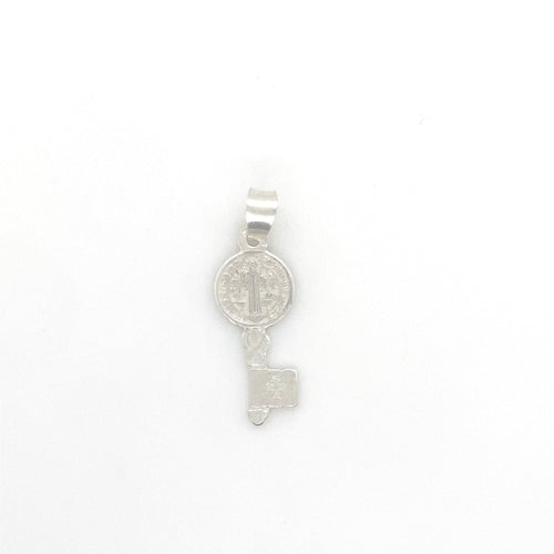 Sterling Silver Saint Benedict Key Pendant
