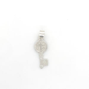 Sterling Silver Saint Benedict Key Pendant