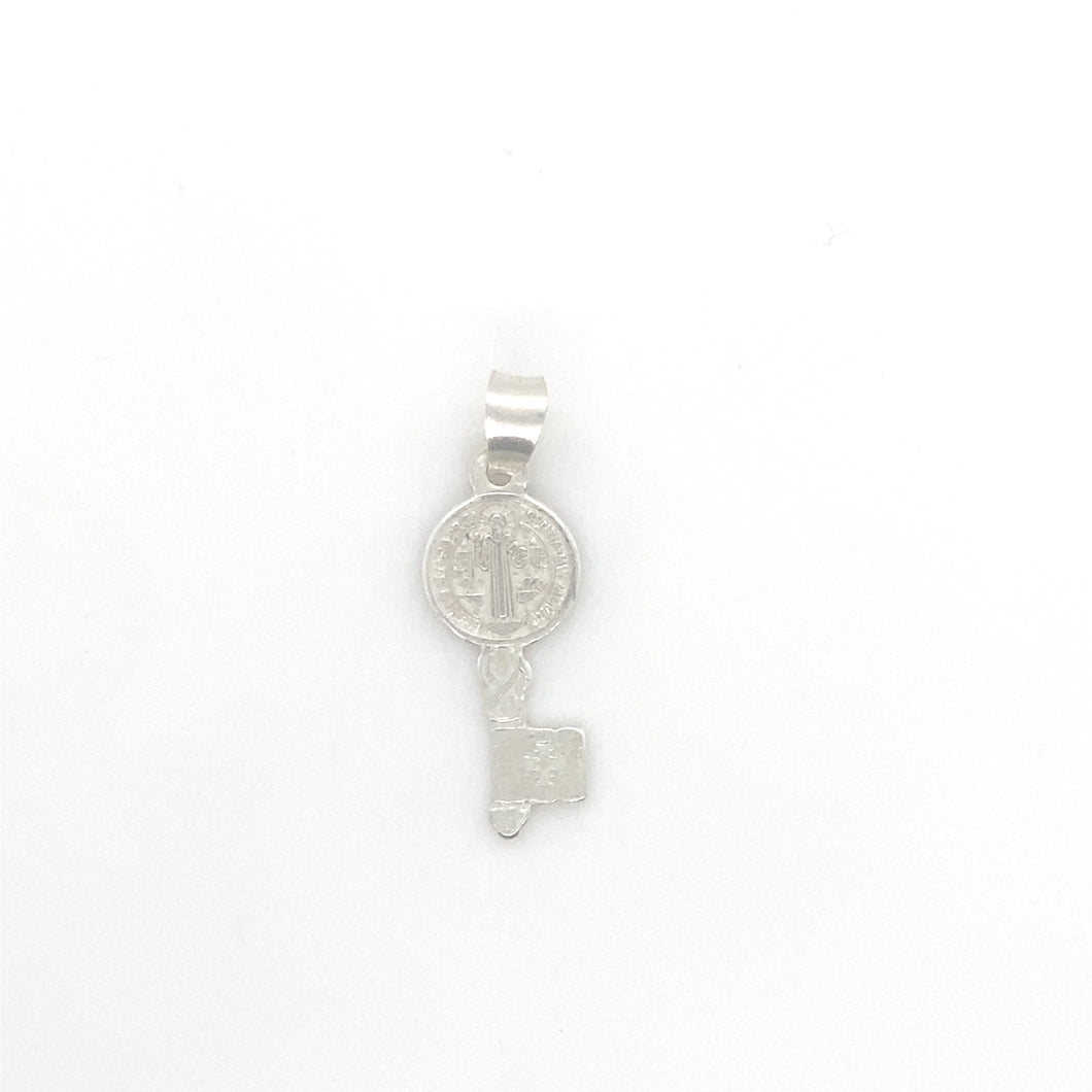 Sterling Silver Saint Benedict Key Pendant