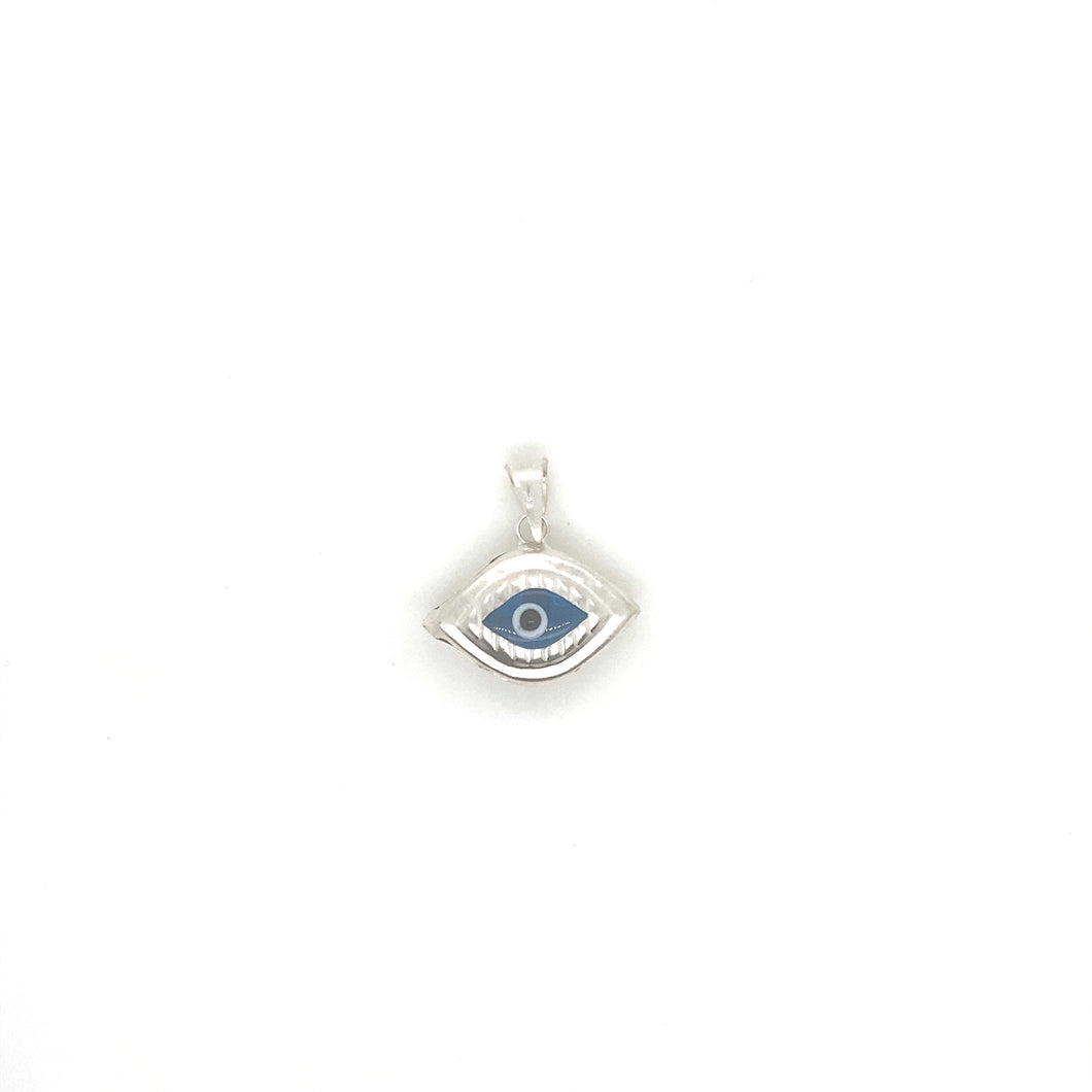 Sterling Silver Blue Evil Eye Pendant