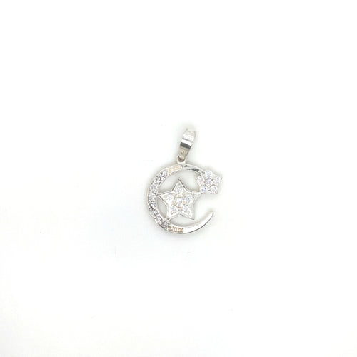 Sterling Silver Moon and Star Pendant