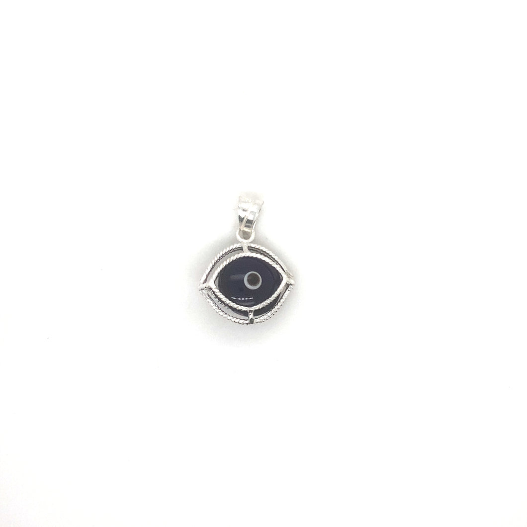 Sterling Silver Blue Evil Eye Pendant
