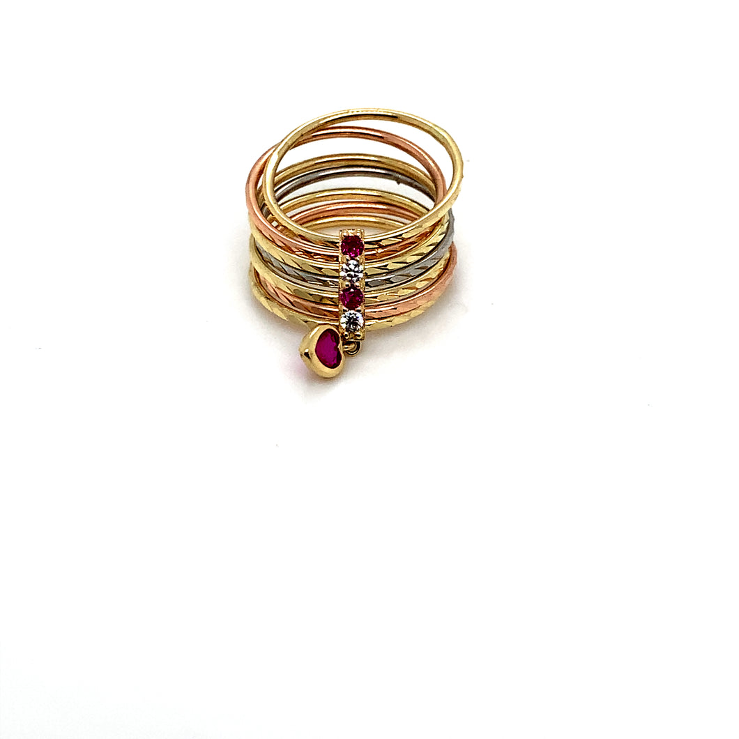 14k Tri Gold Semanario Ring