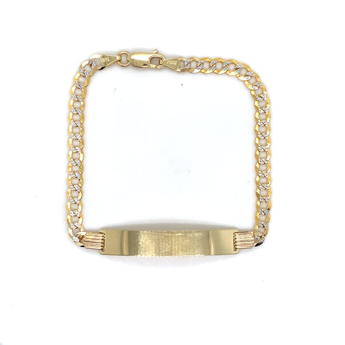 14k Gold Cuban Link ID Bracelet