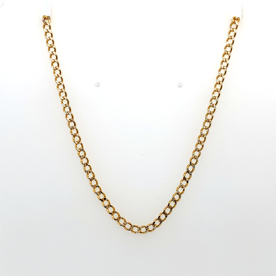 14k Gold Cuban Link Diamond Cut Chain