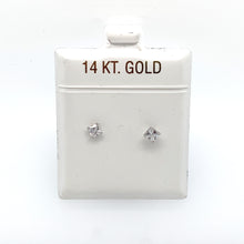 Load image into Gallery viewer, 14k White Gold Square Clear Cubic Zirconia Stud Earrings