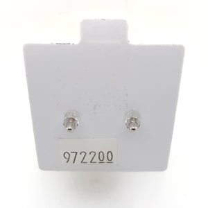 14k White Gold Square Clear Cubic Zirconia Stud Earrings