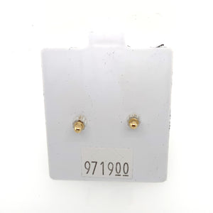 14k Gold Black Square Cubic Zirconia Stud Earrings