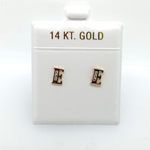 Load image into Gallery viewer, 14k Gold Stud Letter with Cubic Zirconia Studs