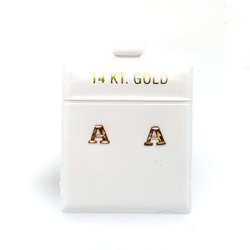 14k Gold Stud Letter Studs