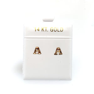 14k Gold Stud Letter Studs