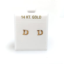 Load image into Gallery viewer, 14k Gold Stud Letter Studs
