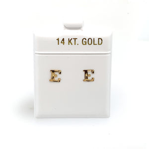 14k Gold Stud Letter Studs
