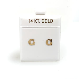 14k Gold Stud Letter Studs