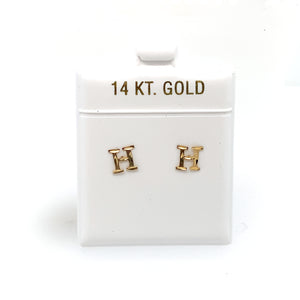 14k Gold Stud Letter Studs