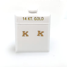 Load image into Gallery viewer, 14k Gold Stud Letter Studs