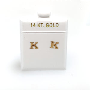 14k Gold Stud Letter Studs