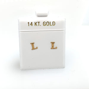 14k Gold Stud Letter Studs