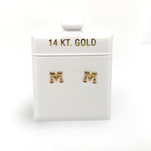 Load image into Gallery viewer, 14k Gold Stud Letter Studs