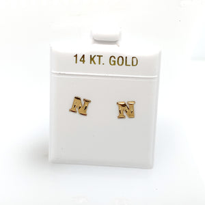 14k Gold Stud Letter Studs