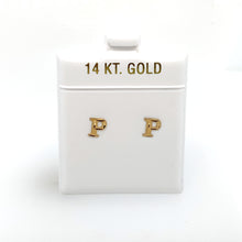 Load image into Gallery viewer, 14k Gold Stud Letter Studs