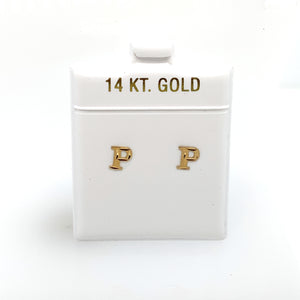 14k Gold Stud Letter Studs
