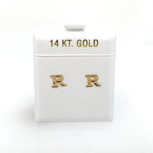 Load image into Gallery viewer, 14k Gold Stud Letter Studs