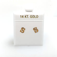 Load image into Gallery viewer, 14k Gold Stud Letter Studs