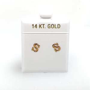 14k Gold Stud Letter Studs