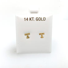 Load image into Gallery viewer, 14k Gold Stud Letter Studs