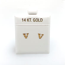 Load image into Gallery viewer, 14k Gold Stud Letter Studs