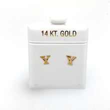 Load image into Gallery viewer, 14k Gold Stud Letter Studs