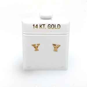 14k Gold Stud Letter Studs