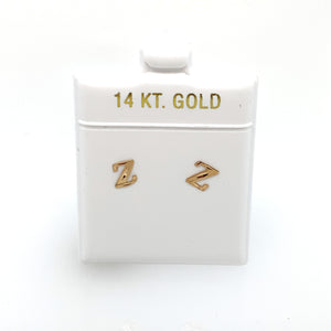 14k Gold Stud Letter Studs