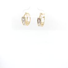 Load image into Gallery viewer, 10k Gold Clear Cubic Zirconia Huggies