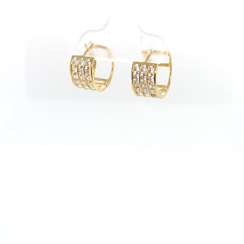 10k Gold Clear Cubic Zirconia Huggies