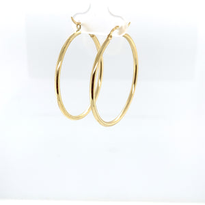 10k Gold Solid Hoops