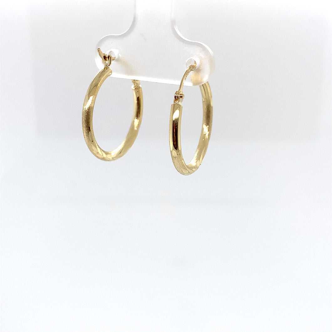 10k Gold Star Cut Hoops