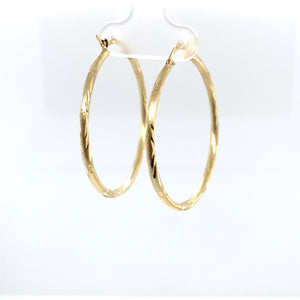 10k Gold Star Cut Hoops