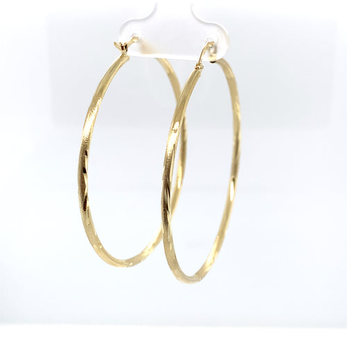 10k Gold Star Cut Hoops