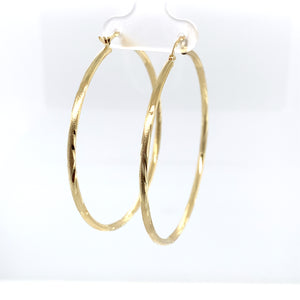 10k Gold Star Cut Hoops