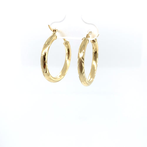 10k Gold Star Cut Hoops