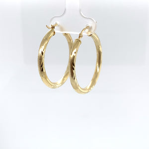 10k Gold Star Cut Hoops