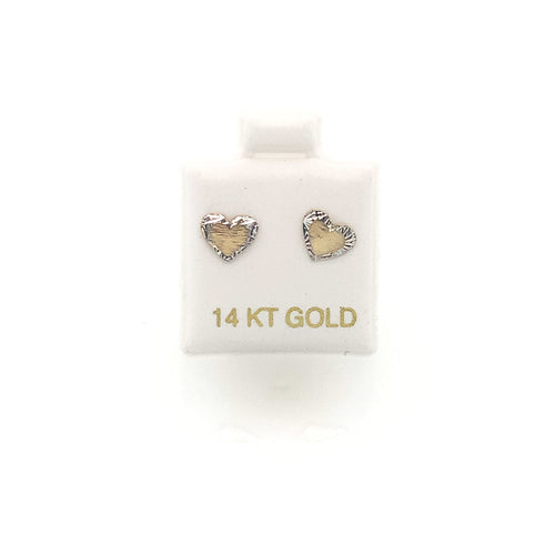 14k Gold Heart Studs