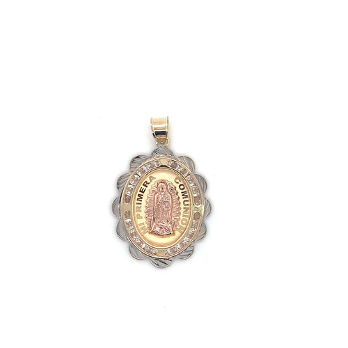 14k Gold Our Lady of Guadalupe My First Communion Pendant