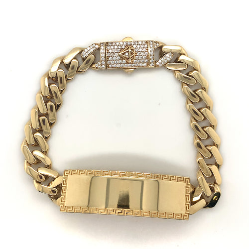 14k Gold Cuban Link ID Bracelet